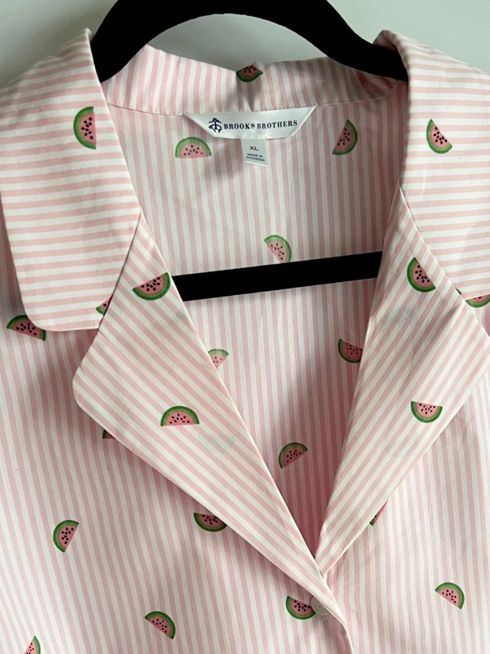 Brooks Brothers Women’s Pink White Striped Watermelon Print Pajama Set XL NWOT - Picture 5 of 9
